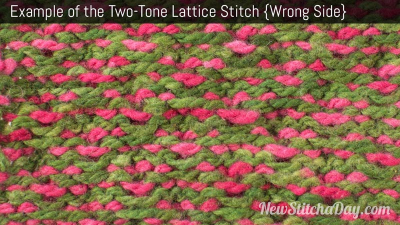 Example of the Two-Tone Lattice Stitch. (Wrong Side)