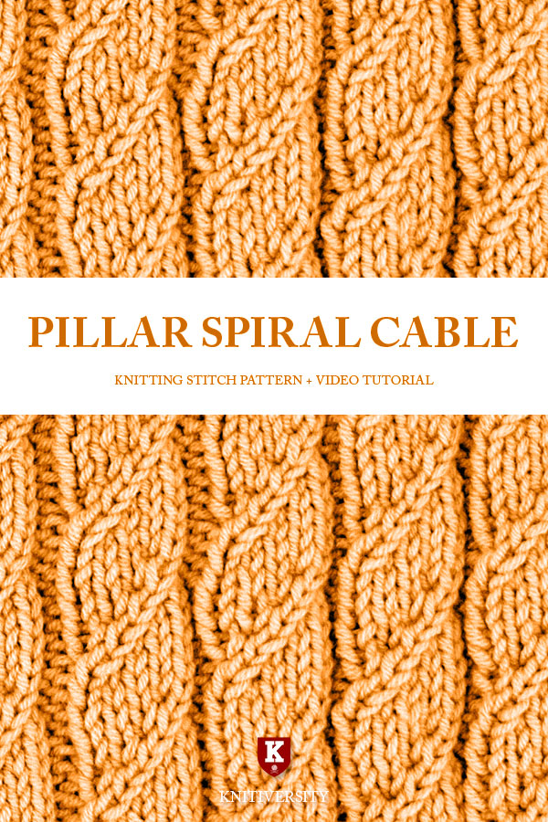 Pillar Spiral Cable Stitch Knitting Pattern Tutorial