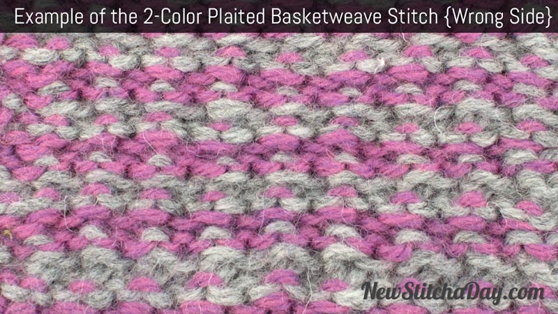 Example of the Two Color Plaited Basketweave Stitch. (Wrong Side)