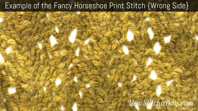 Example of the Fancy Horseshoe Print Stitch. (Wrong Side)