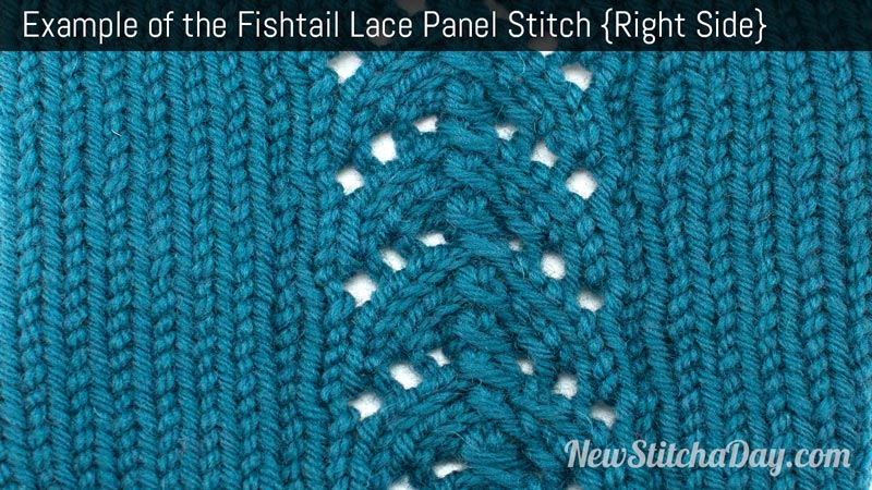 Example of the Fishtail Lace Panel Stitch. (Right Side)