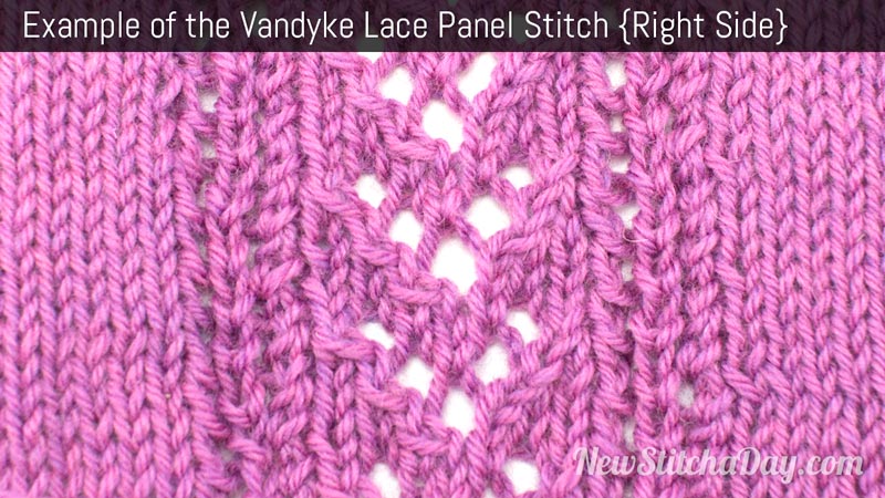 Example of the Vandyke Lace Panel Stitch. (Right Side)