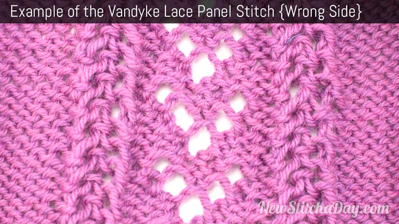 Example of the Vandyke Lace Panel Stitch. (Wrong Side)