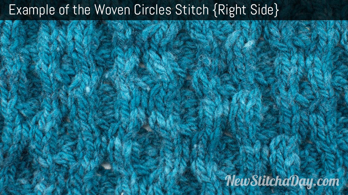 Example of the Woven Circles Stitch. (Right Side)