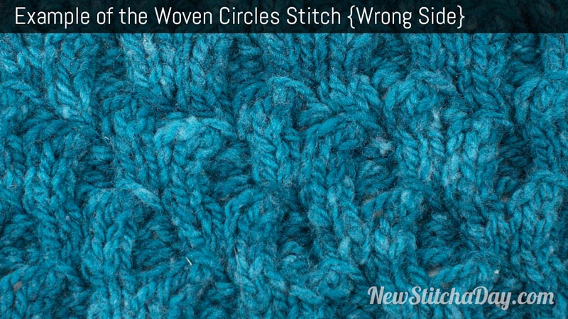 Example of the Woven Circles Stitch. (Wrong Side)