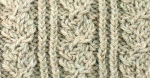 Example of the Rhombus Delight cable knitting stitch pattern