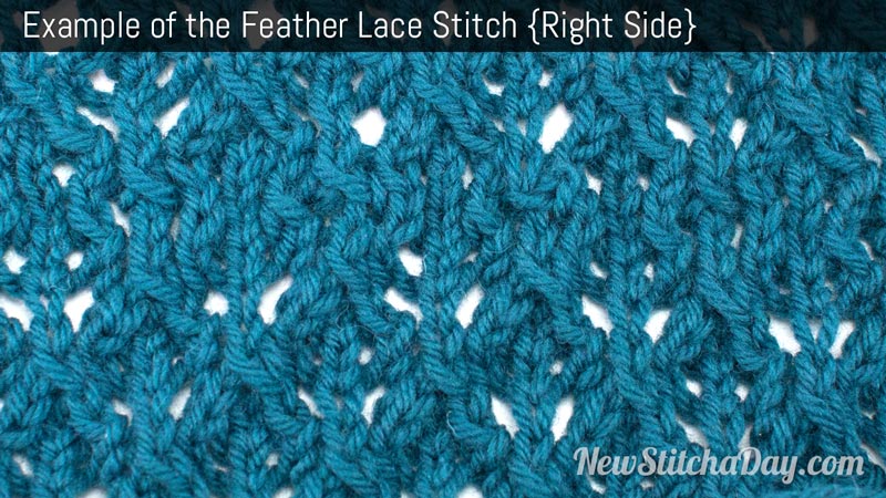 Example of the Feather Lace Stitch. (Right Side)