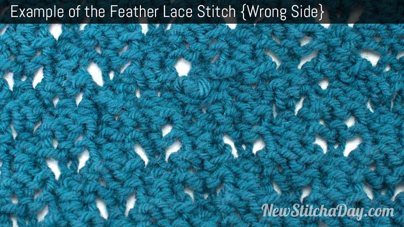 Example of the Feather Lace Stitch. (Wrong Side)