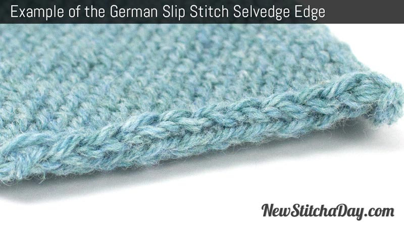 Example of the German Slip Stitch Selvedge Edge Stitch.