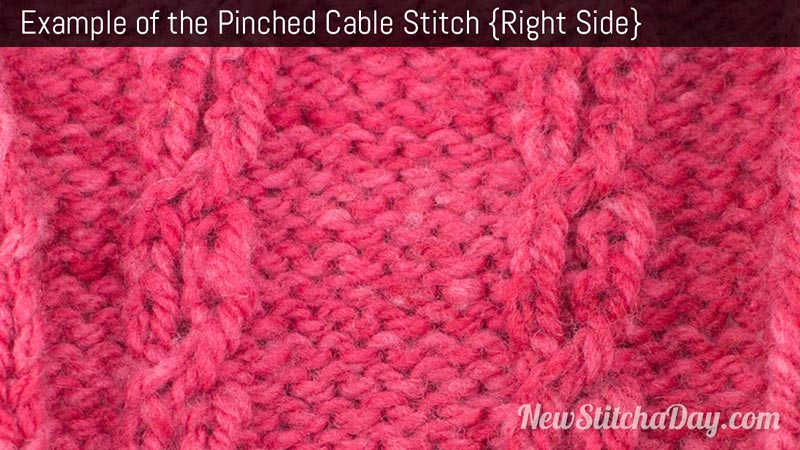 Example of the Pinched Cable Stitch. (Right Side)