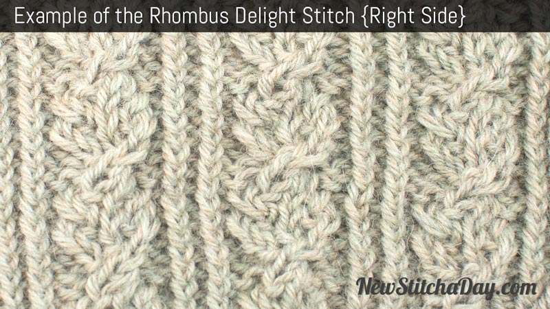 Example of the Rhombus Delight Stitch. (Right Side)