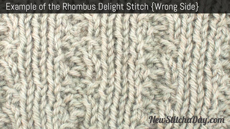 Example of the Rhombus Delight Stitch. (Wrong Side)