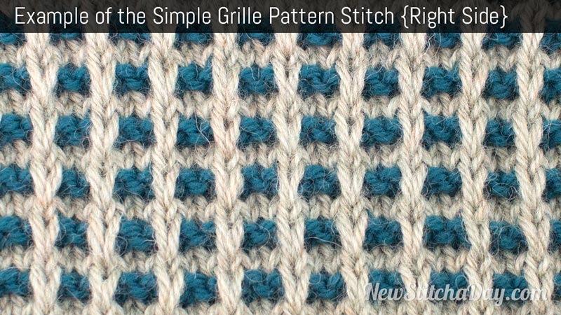 Example of the Simple Grille Pattern Stitch. (Right Side)