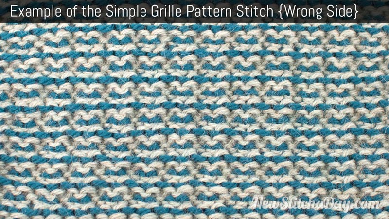 Example of the Simple Grille Pattern Stitch. (Wrong Side)