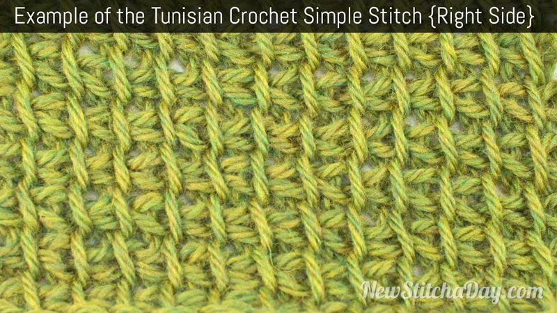 Example of the Tunisian Crochet Simple Stitch. (Right Side)