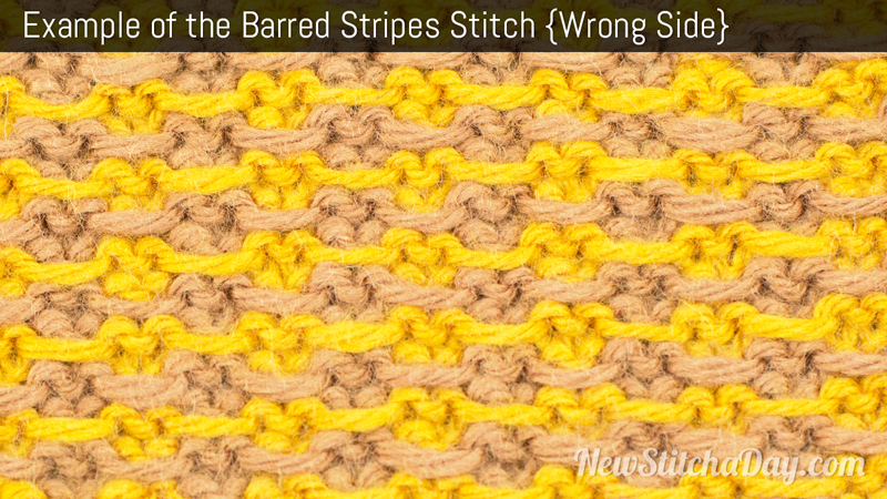 Example of the Barred Stripes Stitch. (Wrong Side)