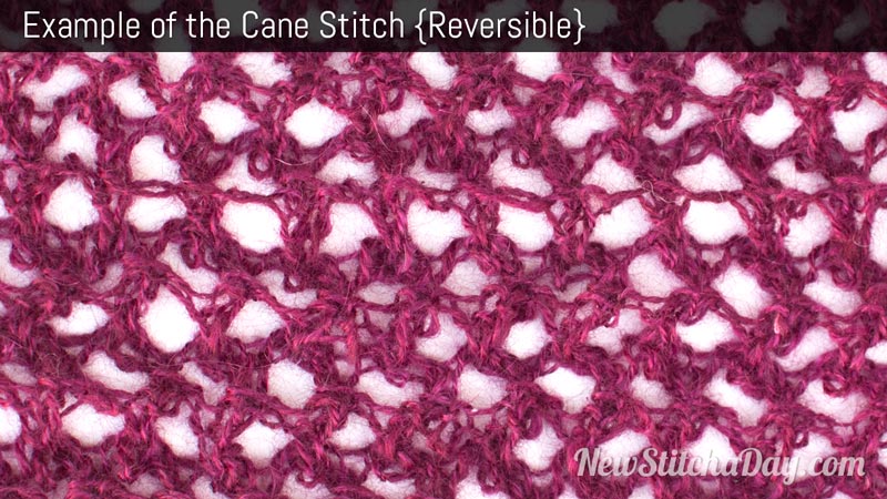 Example of the Cane Stitch. (Reversible)