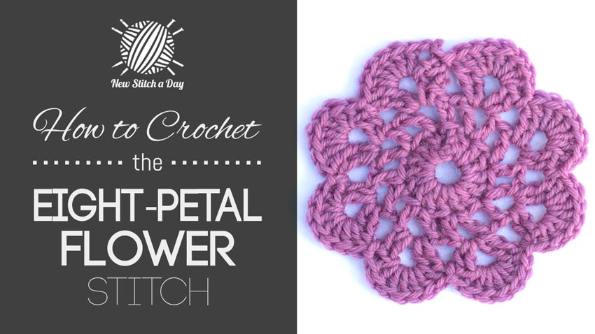 How to Crochet the Eight Petal Flower Motif