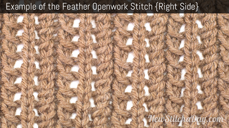 Example of the Feather Openwork Stitch. (Right Side)