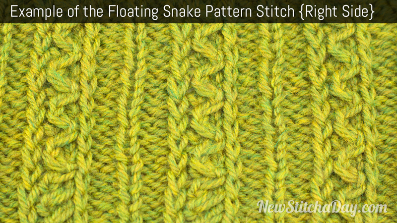 Example of the Floating Snake Pattern Stitch. (Right Side)