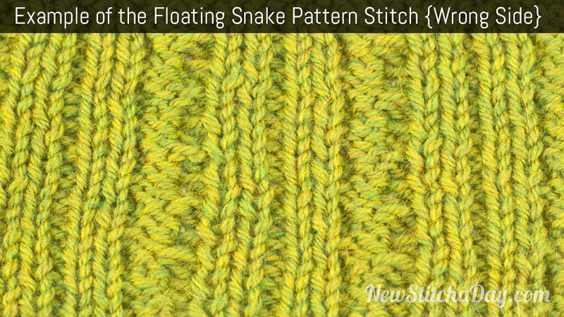 Example of the Floating Snake Pattern Stitch. (Wrong Side)