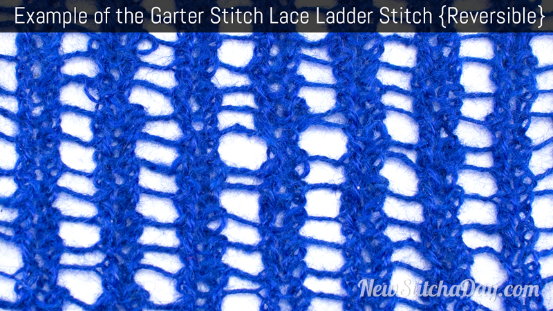 Example of the Garter Stitch Lace Ladder Stitch. (Reversible)