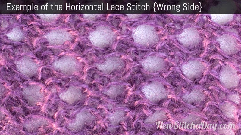 Example of the Horizontal Lace Stitch. (Wrong Side)