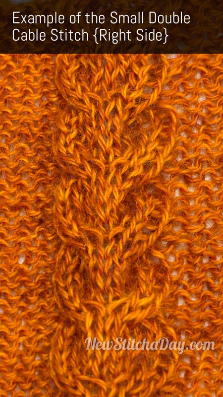 Example of the Small Double Cable Stitch. (Right Side)