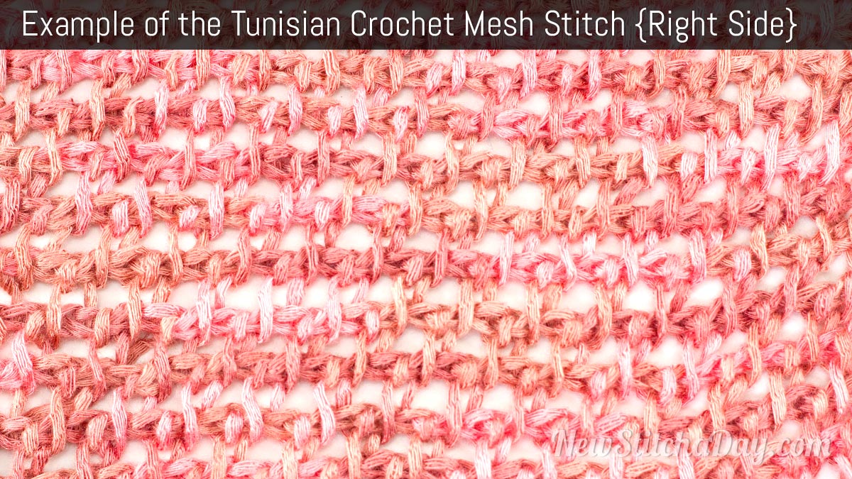 Example of the Tunisian Crochet Mesh Stitch. (Right Side)