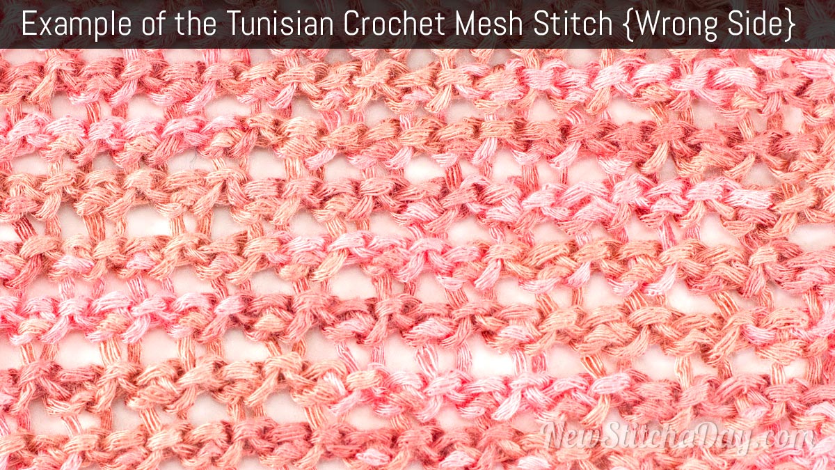 Example of the Tunisian Crochet Mesh Stitch. (Wrong Side)