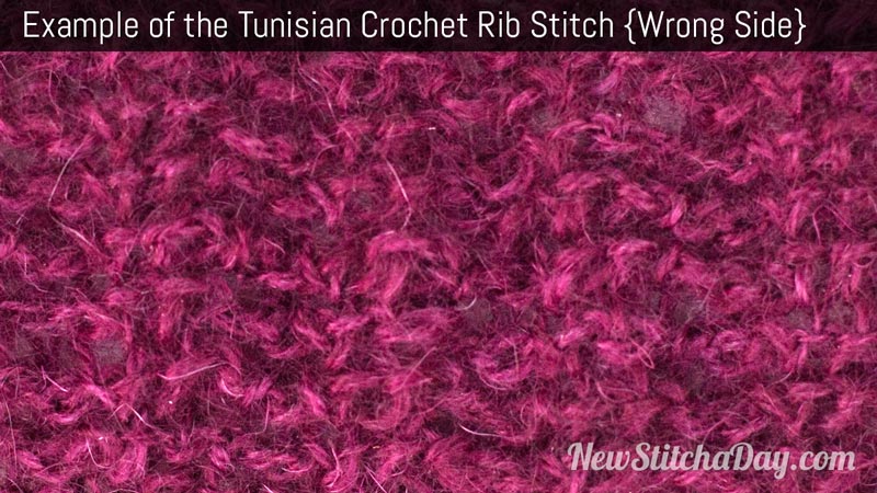 Example of the Tunisian Crochet Rib Stitch. (Wrong Side)