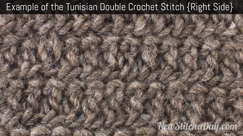 Example of the Tunisian Double Crochet Stitch. (Right Side)