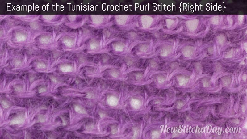 How to Croche the Tunisian Crochet Purl Stitch. (Right Side)