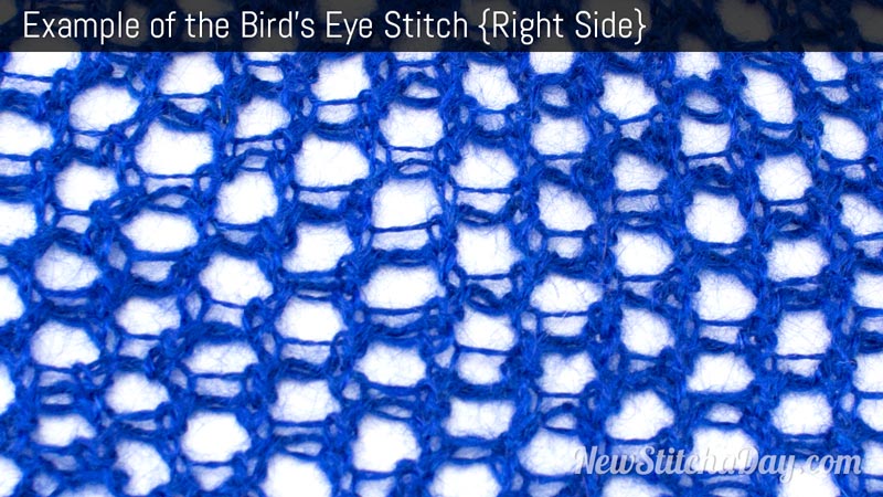 Example of the Birds Eye Stitch. (Right Side)