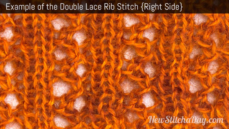Example of the Double Lace Rib Stitch. (Right Side)