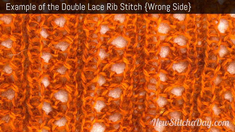 Example of the Double Lace Rib Stitch. (Wrong Side)