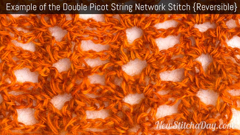 Example of the Double Picot String Network Stitch. (Reversible)