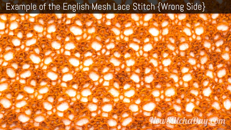 Example of the English Mesh Lace Stitch. (Wrong Side)