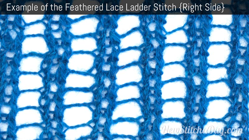 Example of the Feathered Lace Ladder Stitch. (Right Side)