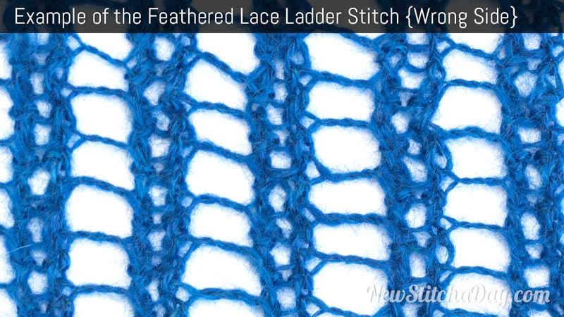 Example of the Feathered Lace Ladder Stitch. (Wrong Side)