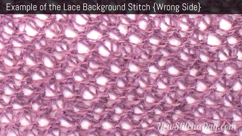 Example of the Lace Background Stitch. (Wrong Side)