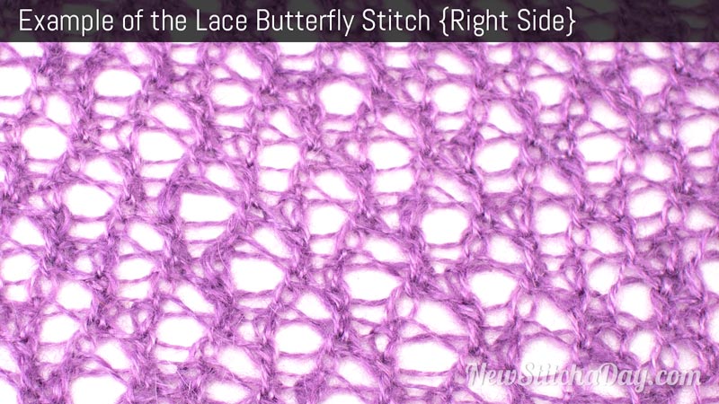 Example of the Lace Butterfly Stitch. (Right Side)
