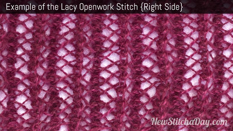 Example of the Lacy Openwork Stitch. (Right Side)