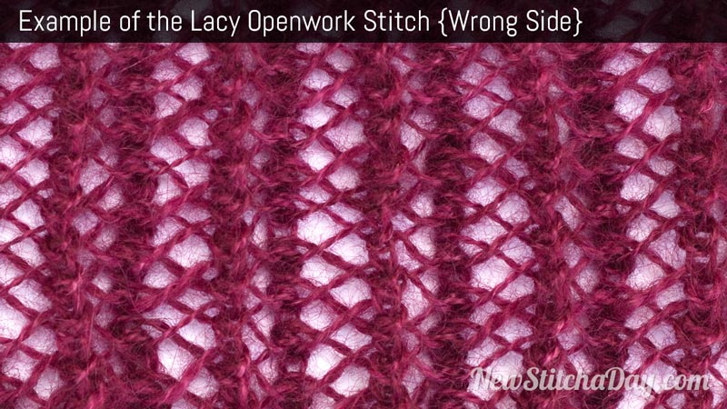 Example of the Lacy Openwork Stitch. (Wrong Side)