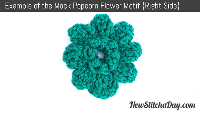 Example of the Mock Popcorn Flower Motif. (Right Side)