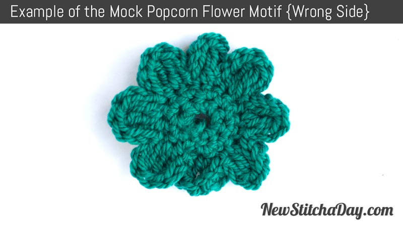 Example of the Mock Popcorn Flower Motif. (Wrong Side)