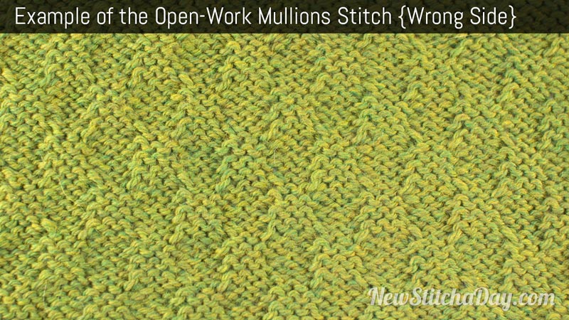 Example of the Open Work Mullions Stitch. (Wrong Side)