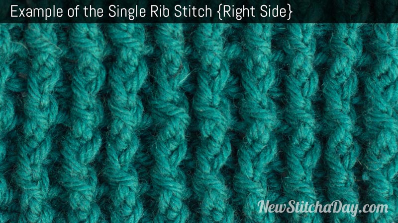 Example of the Single Rib Stitch. (Right Side)