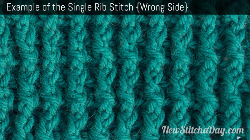 Example of the Single Rib Stitch. (Wrong Side)