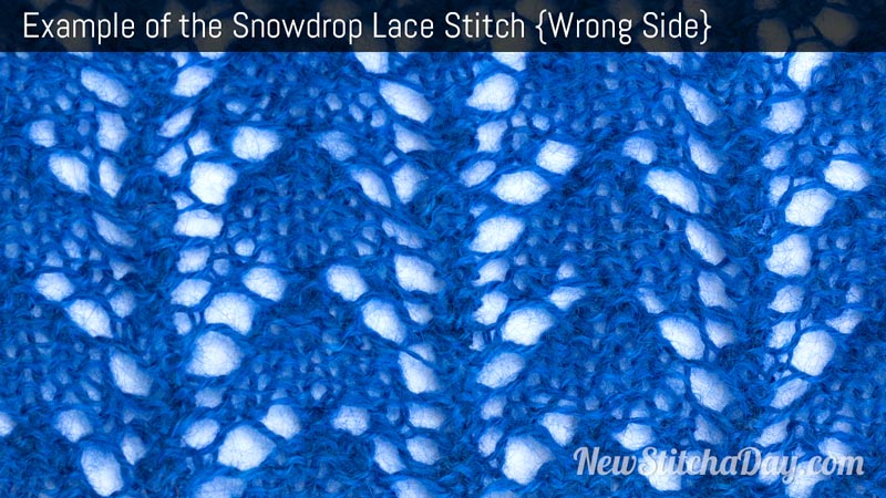 Example of the Snowdrop Lace Stitch. (Wrong Side)